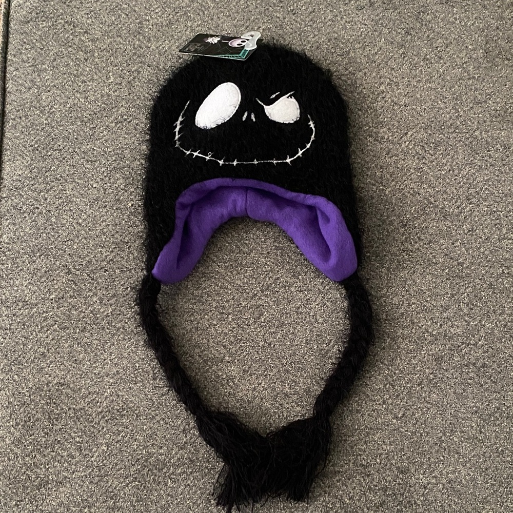 Disney Black and White Nightmare Before Christmas Fuzzy Hat